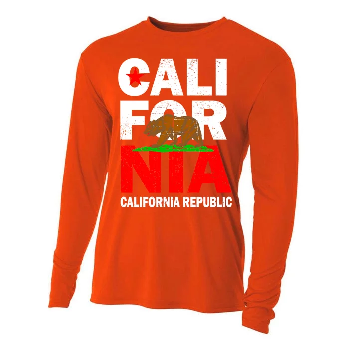 Cali California Republic Logo Cooling Performance Long Sleeve Crew