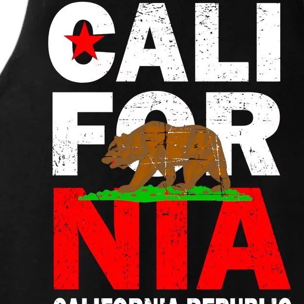 Cali California Republic Logo Ladies Tri-Blend Wicking Tank