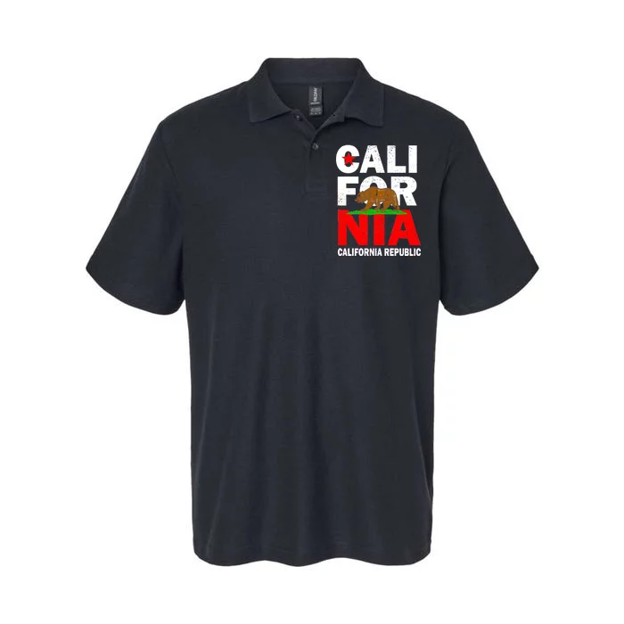 Cali California Republic Logo Softstyle Adult Sport Polo