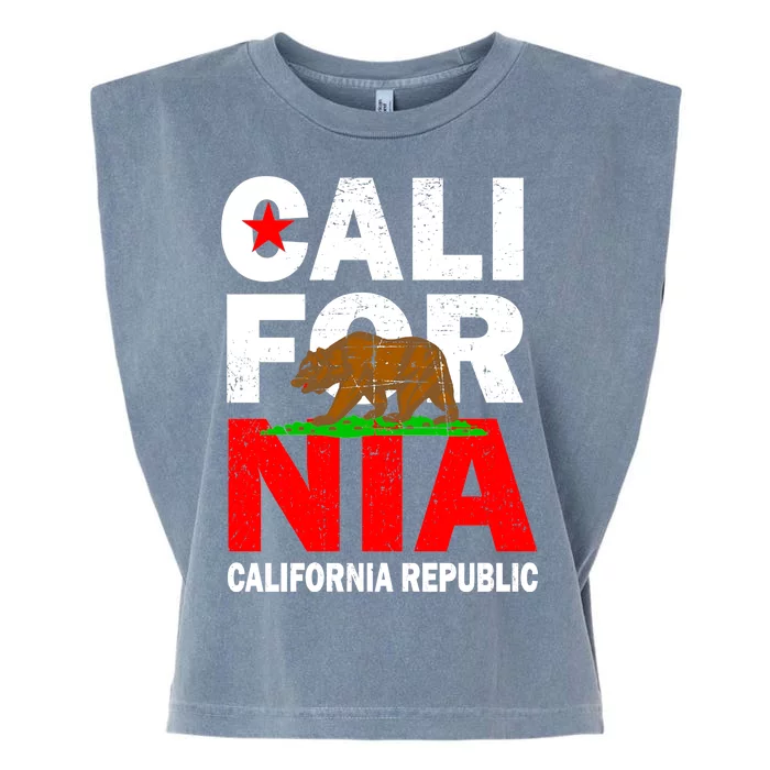 Cali California Republic Logo Garment-Dyed Women's Muscle Tee