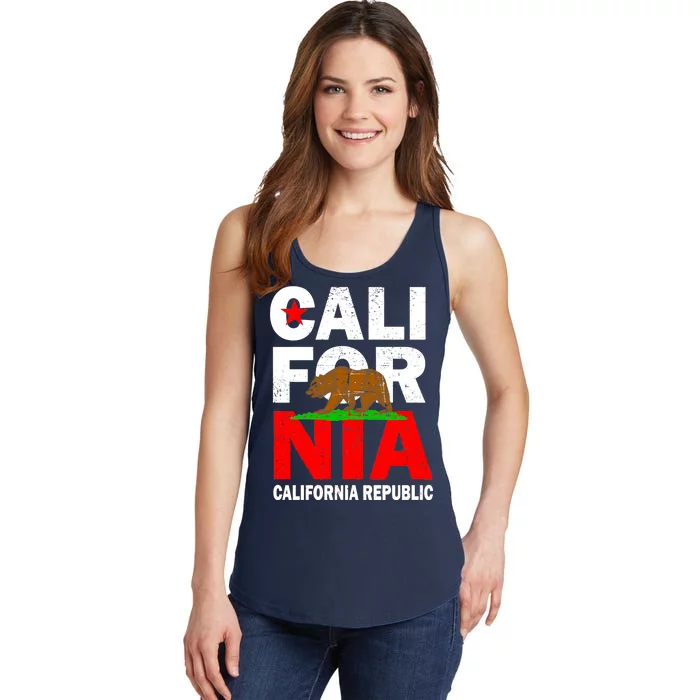 Cali California Republic Logo Ladies Essential Tank