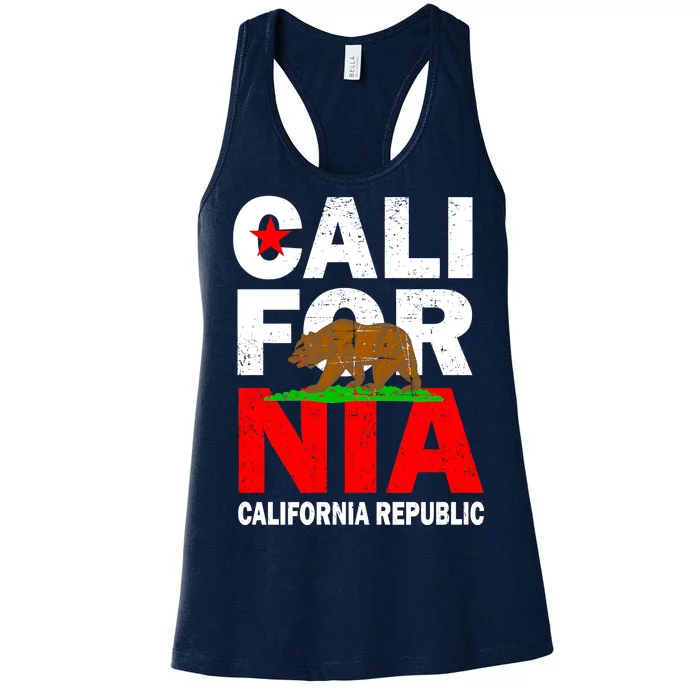 Cali California Republic Logo Women's Racerback Tank