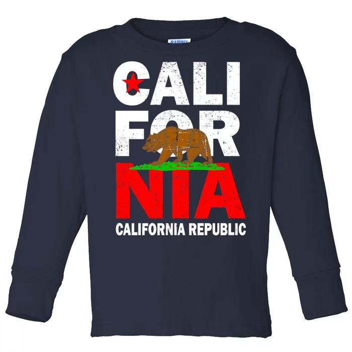 Cali California Republic Logo Toddler Long Sleeve Shirt