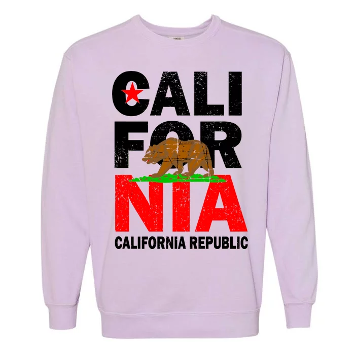 Cali California Republic Logo Garment-Dyed Sweatshirt