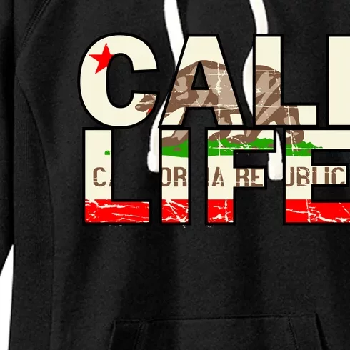 Cali Life Logo Flag Women's Fleece Hoodie