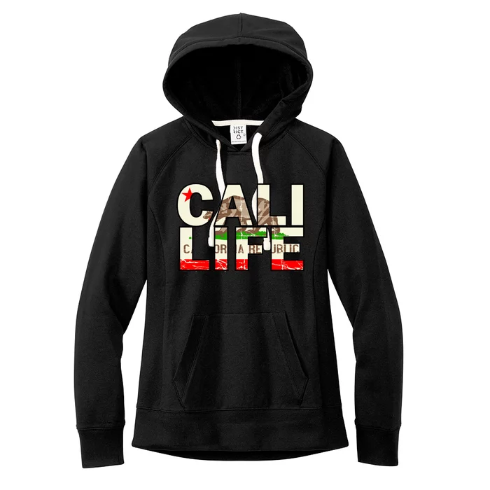 Cali Life Logo Flag Women's Fleece Hoodie