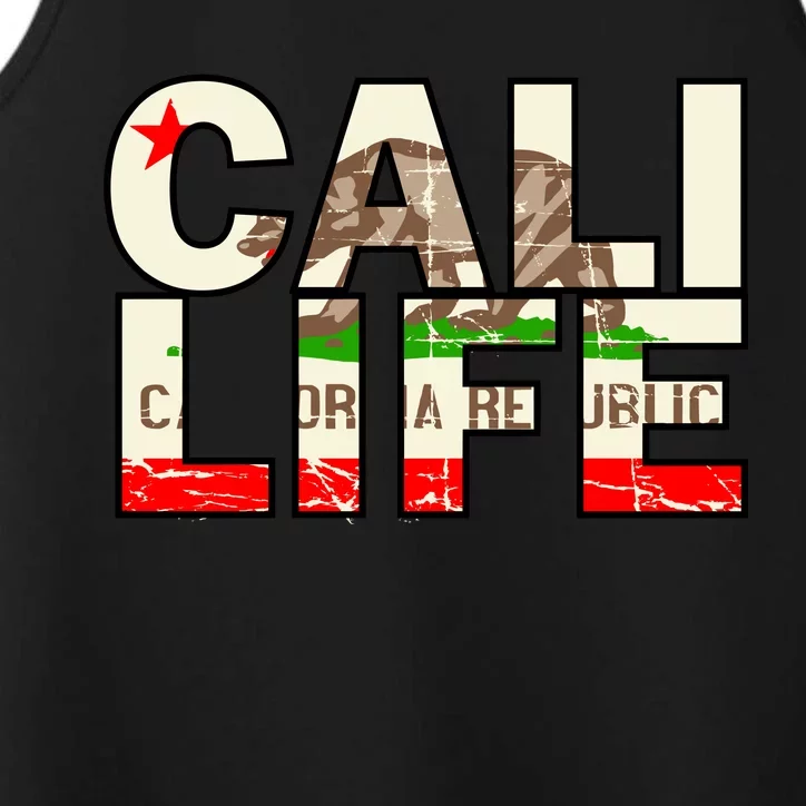 Cali Life Logo Flag Performance Tank