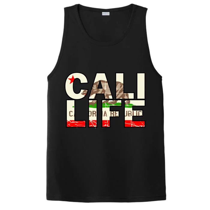 Cali Life Logo Flag Performance Tank