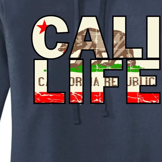 Cali Life Logo Flag Women's Pullover Hoodie