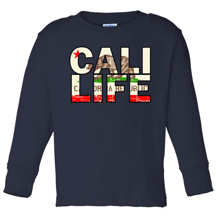 Cali Life Logo Flag Toddler Long Sleeve Shirt