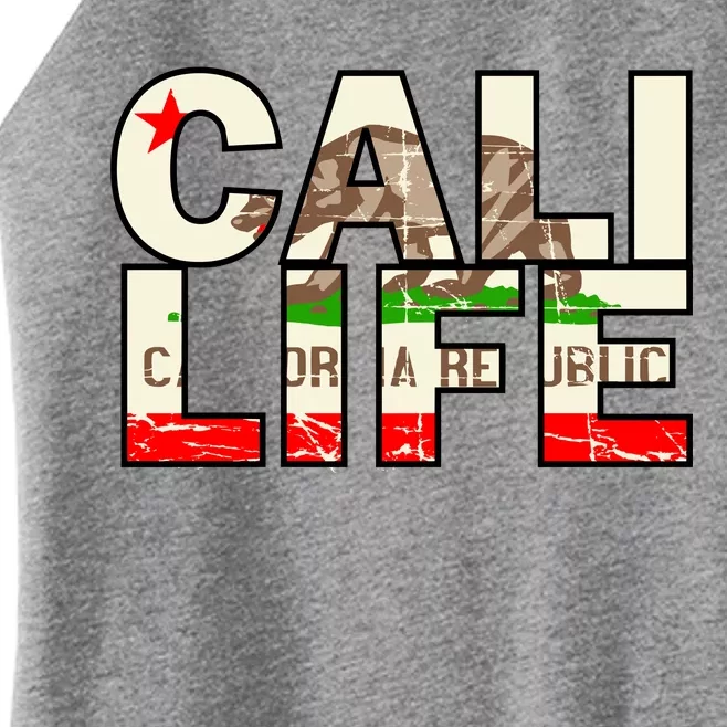 Cali Life Logo Flag Women’s Perfect Tri Rocker Tank