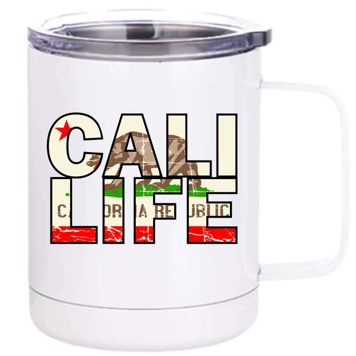 Cali Life Logo Flag Front & Back 12oz Stainless Steel Tumbler Cup