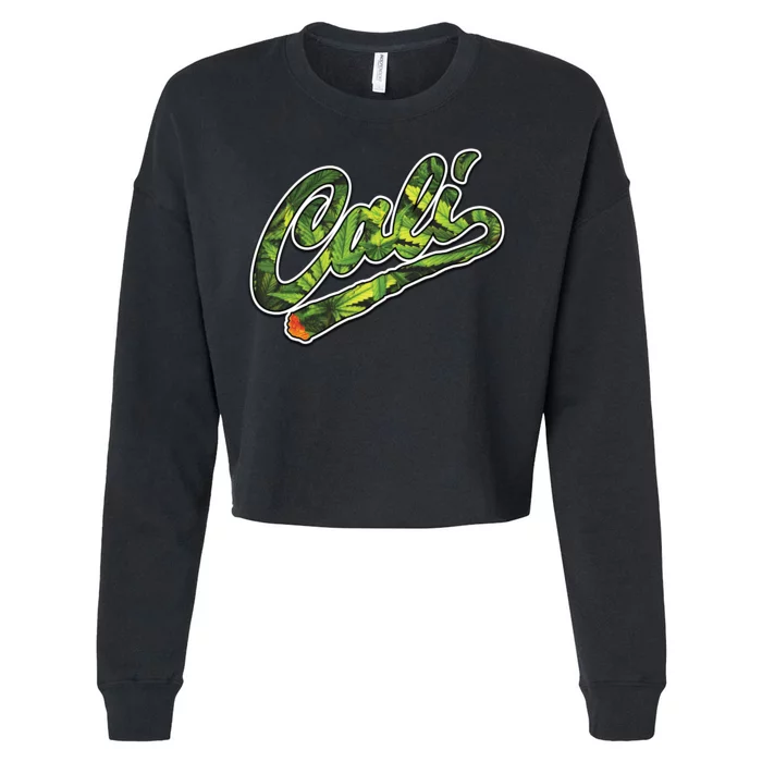 Cali Weed Cropped Pullover Crew