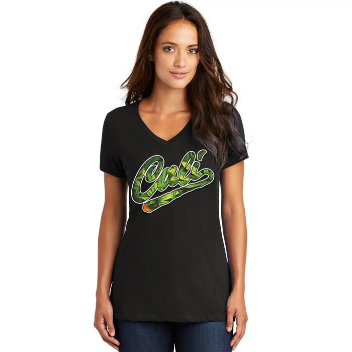 Cali Weed Women's V-Neck T-Shirt