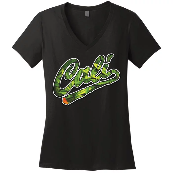 Cali Weed Women's V-Neck T-Shirt