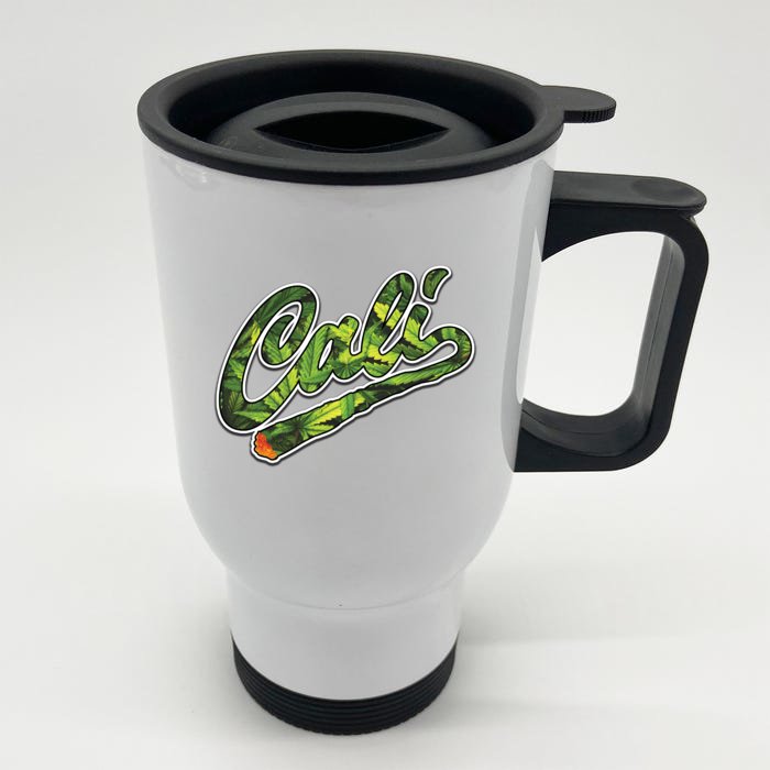 Cali Weed Front & Back Stainless Steel Travel Mug