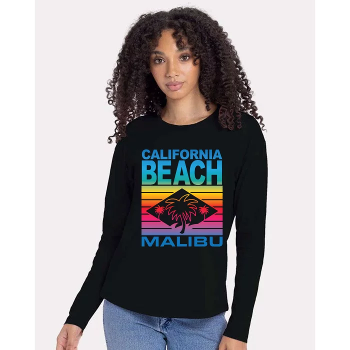 California Beach Retro Vibes Womens Cotton Relaxed Long Sleeve T-Shirt