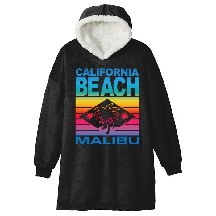 California Beach Retro Vibes Hooded Wearable Blanket