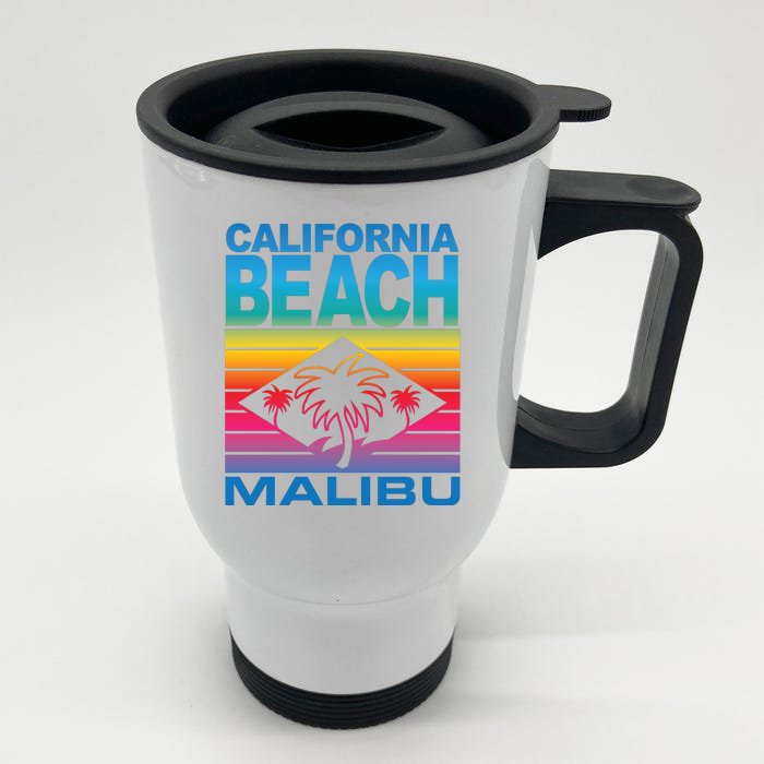 California Beach Retro Vibes Front & Back Stainless Steel Travel Mug