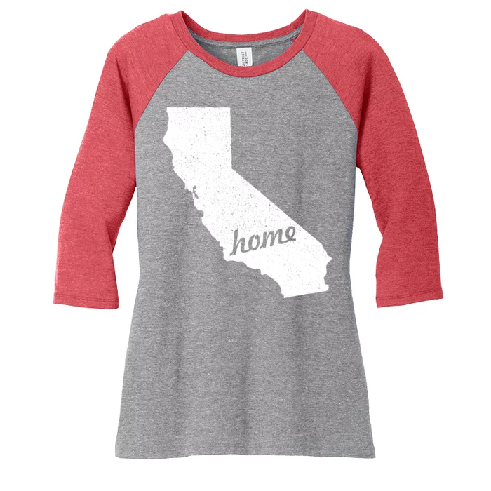 California Cali Home State Women's Tri-Blend 3/4-Sleeve Raglan Shirt