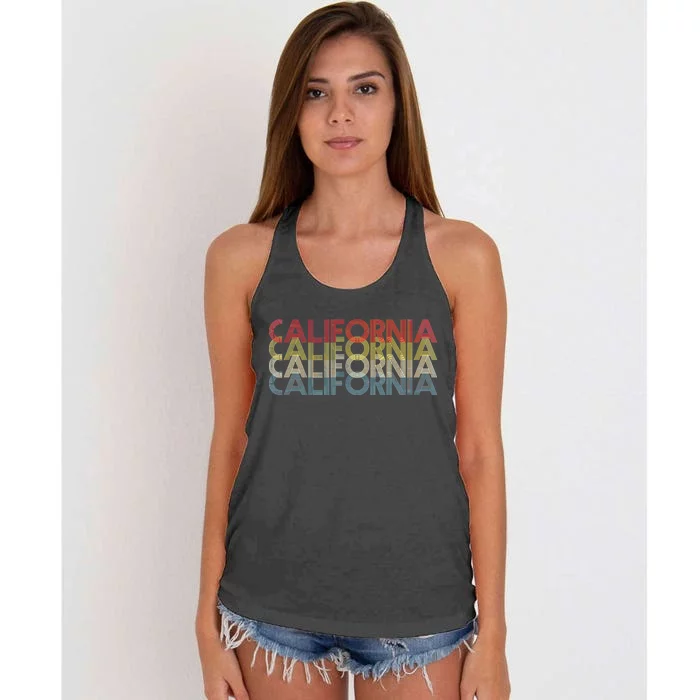 California Disco Lettering Women's Knotted Racerback Tank