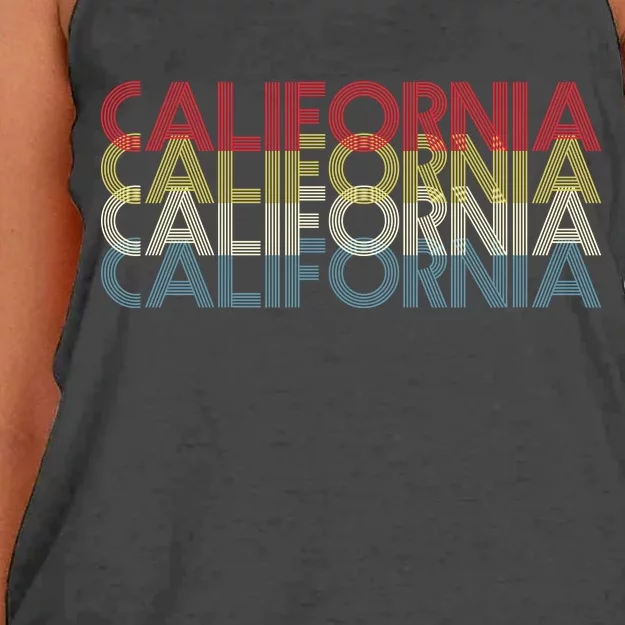 California Disco Lettering Women's Knotted Racerback Tank