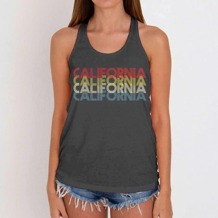 California Disco Lettering Women's Knotted Racerback Tank