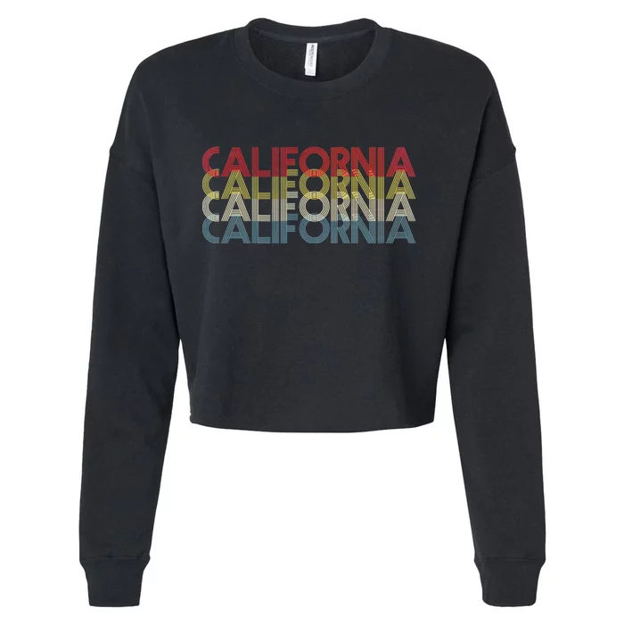 California Disco Lettering Cropped Pullover Crew