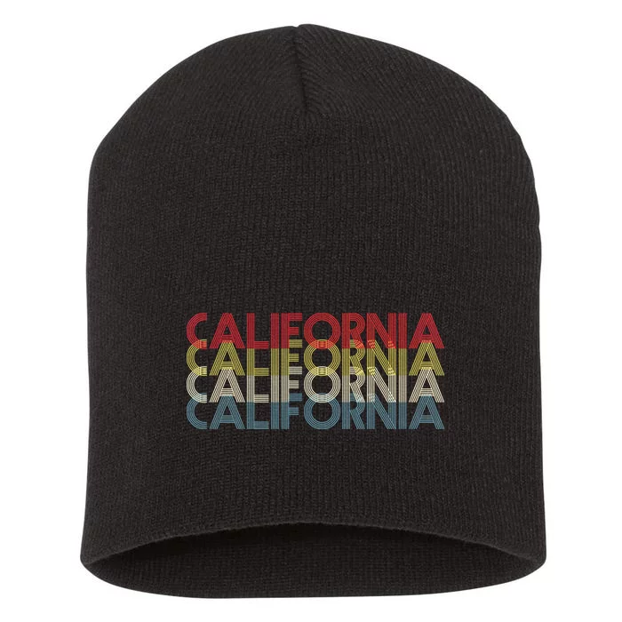 California Disco Lettering Short Acrylic Beanie