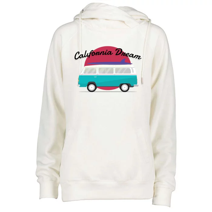 California Dream Van Womens Funnel Neck Pullover Hood