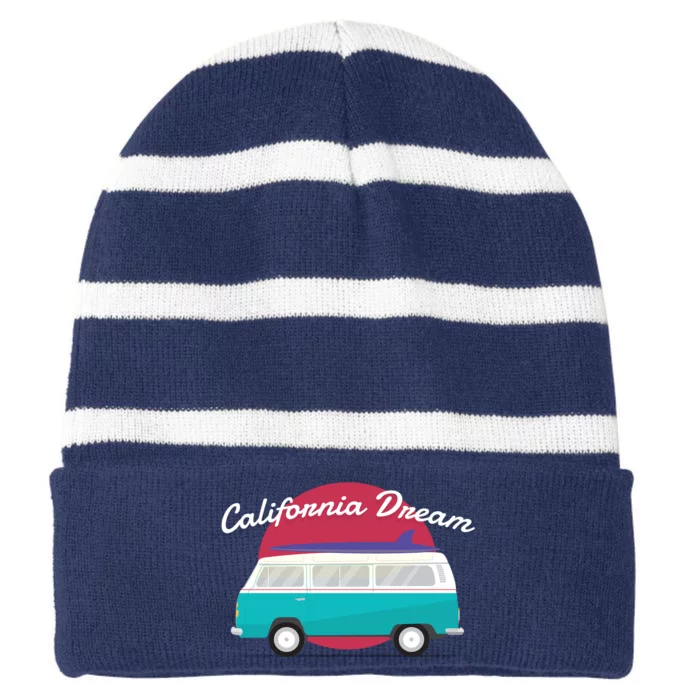 California Dream Van Striped Beanie with Solid Band