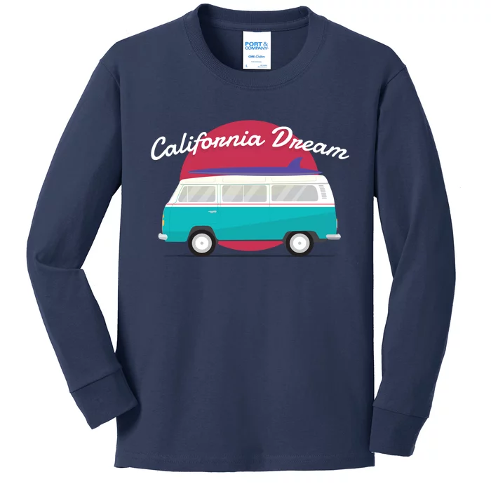 California Dream Van Kids Long Sleeve Shirt