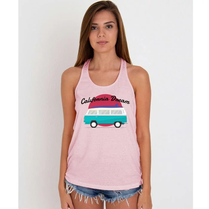 California Dream Van Women's Knotted Racerback Tank