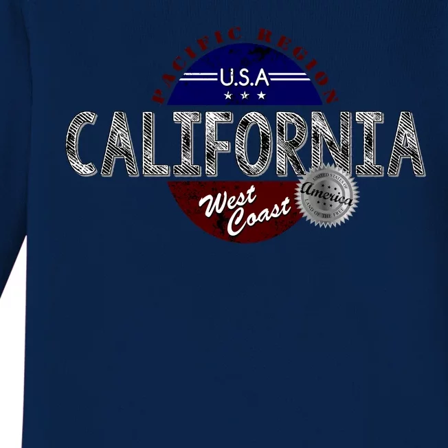 California Land of the Free Logo Baby Long Sleeve Bodysuit