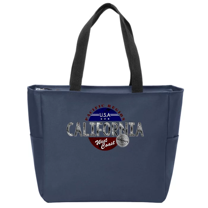 California Land of the Free Logo Zip Tote Bag