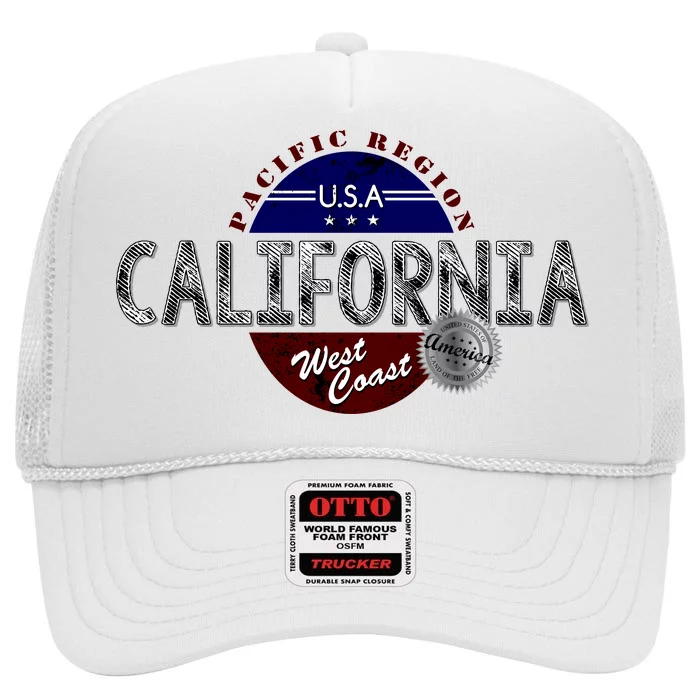 California Land of the Free Logo High Crown Mesh Trucker Hat