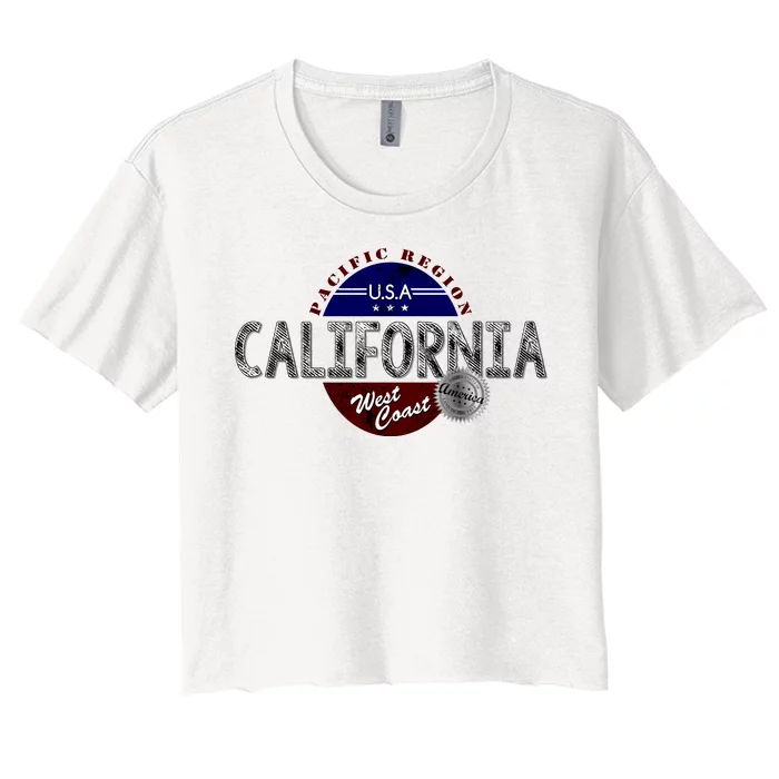 California Land of the Free Logo Women's Crop Top Tee