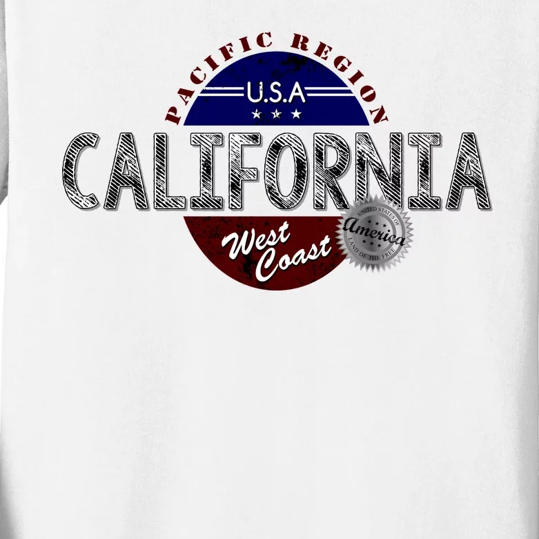 California Land of the Free Logo Kids Long Sleeve Shirt