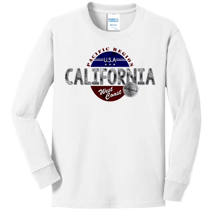 California Land of the Free Logo Kids Long Sleeve Shirt