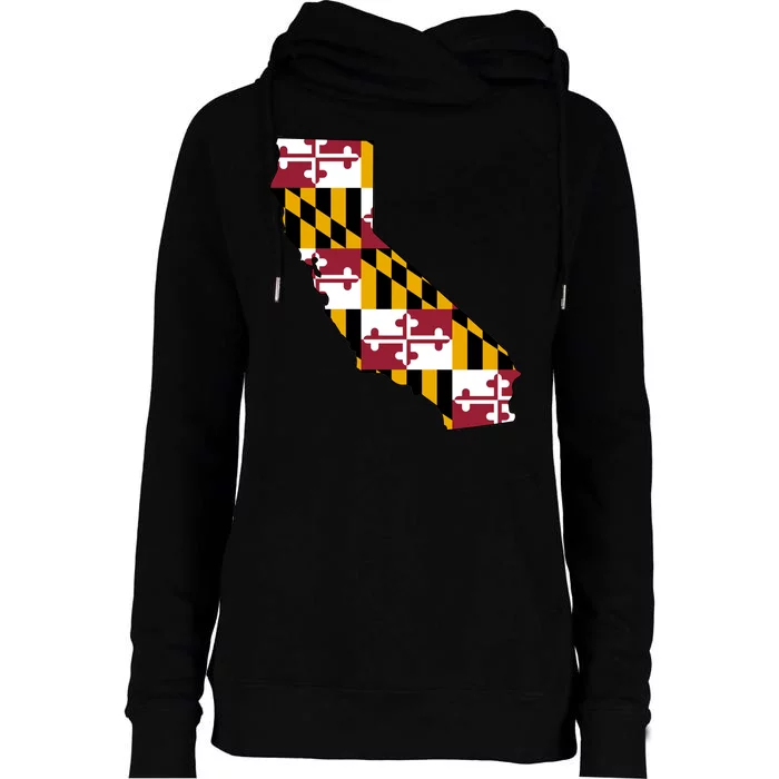 California Maryland Flag Womens Funnel Neck Pullover Hood