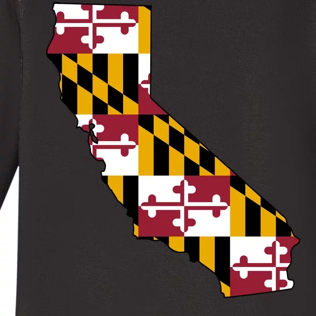 California Maryland Flag Baby Long Sleeve Bodysuit