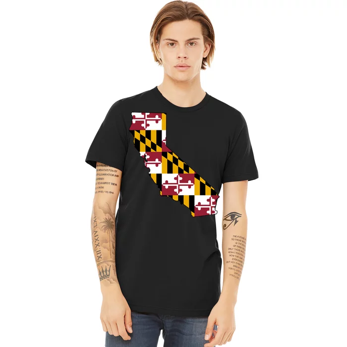 California Maryland Flag V-Neck T-Shirt