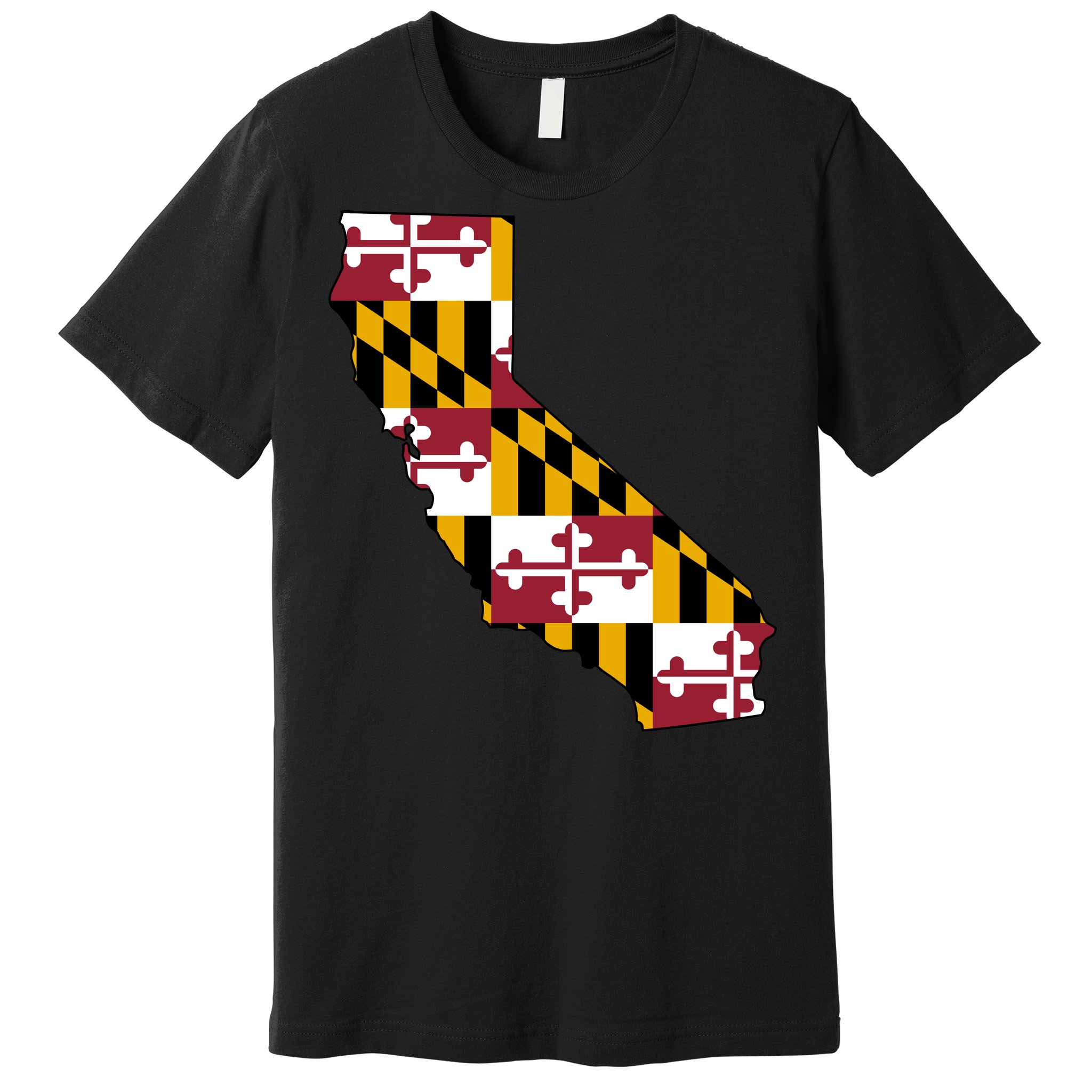 California Maryland Flag V-Neck T-Shirt