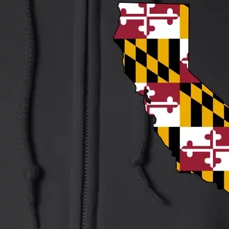 California Maryland Flag Full Zip Hoodie