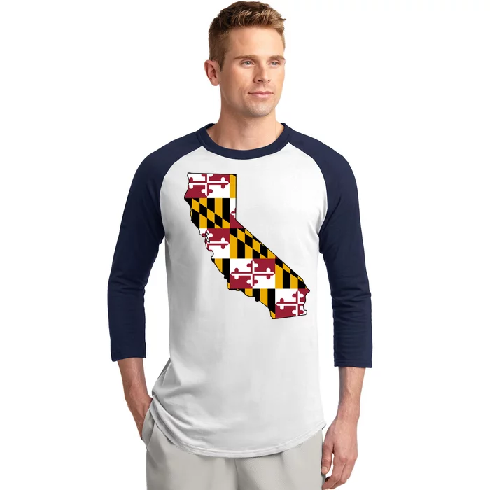 California Maryland Flag Baseball Sleeve Shirt