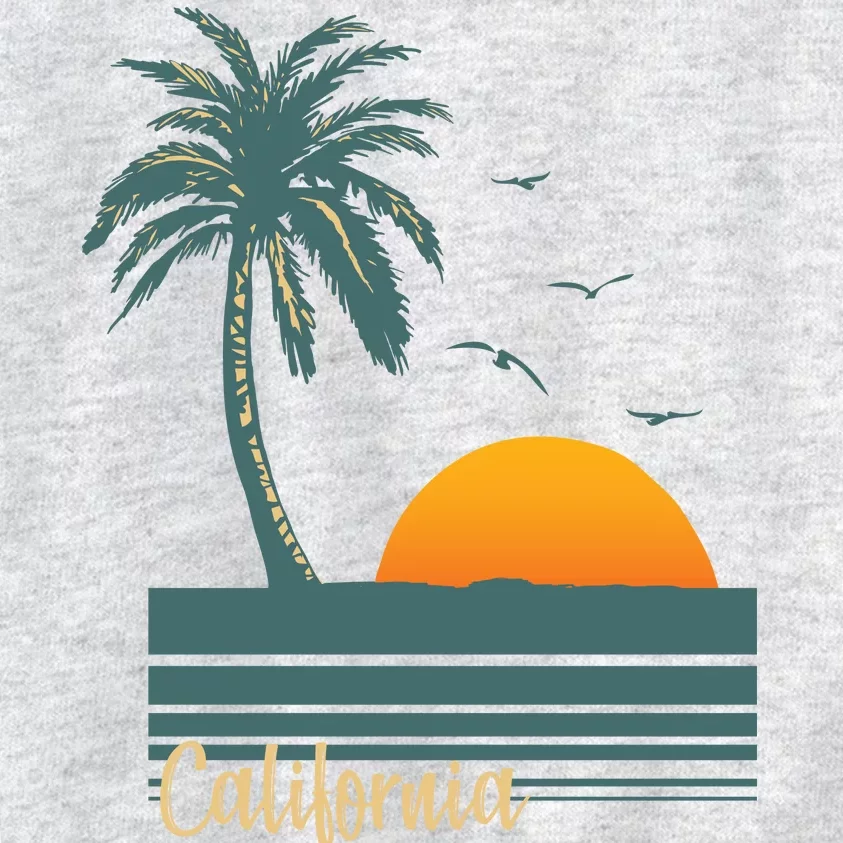 California Palm Tree Sunset Beach Kids Sweatshirt