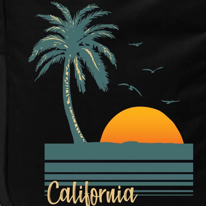 California Palm Tree Sunset Beach Impact Tech Backpack