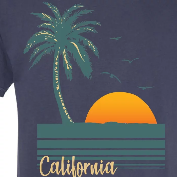 California Palm Tree Sunset Beach Garment-Dyed Heavyweight T-Shirt