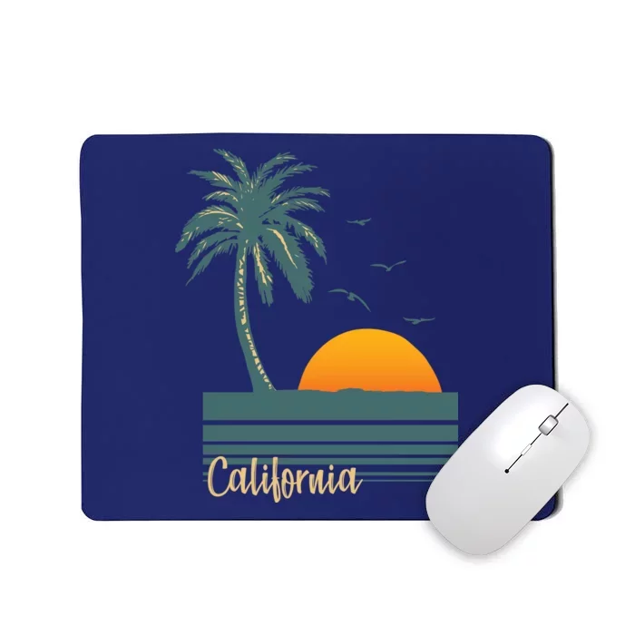 California Palm Tree Sunset Beach Mousepad