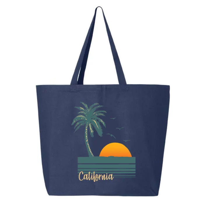 California Palm Tree Sunset Beach 25L Jumbo Tote